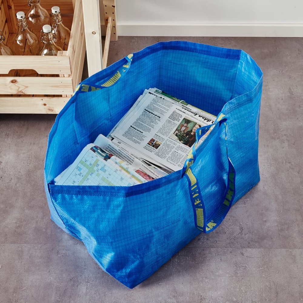 Set of 2 IKEA Frakta Large Blue Reusable Shopping Tote Bags NEW - Picture 6 of 9